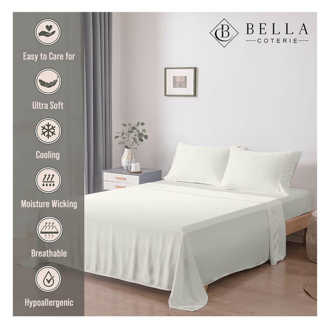 Bella Coterie Luxury Bamboo Viscose Cal King Size Sheet Set