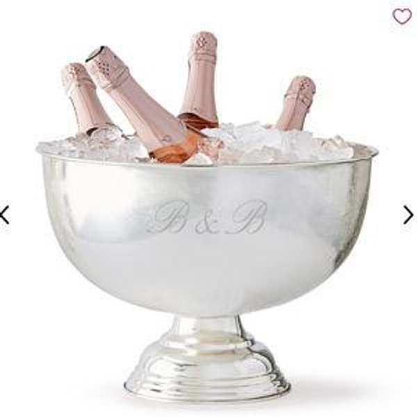 Personalized B&B Large Champagne Bucket in Silver