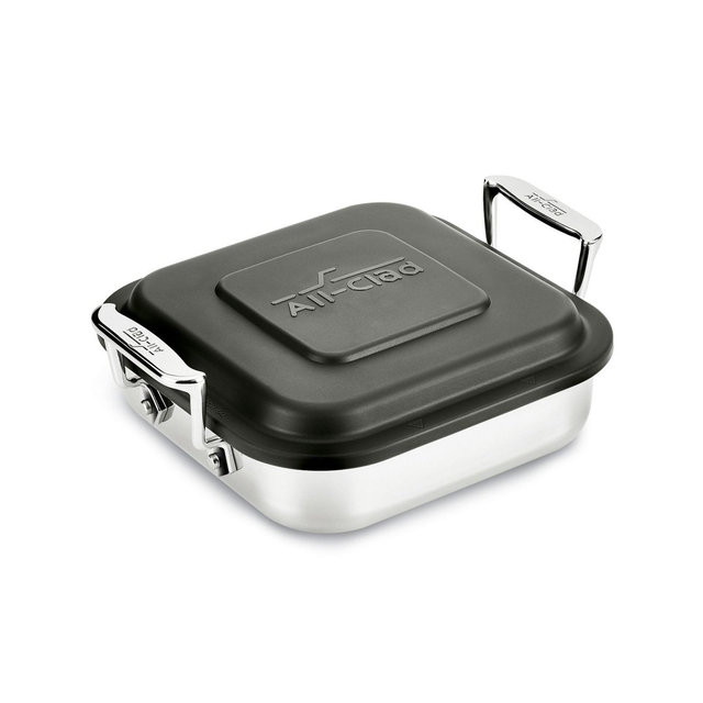 All-Clad 8 Inch Square Baker with Lid, Stainless Steel, Gourmet Accessories
