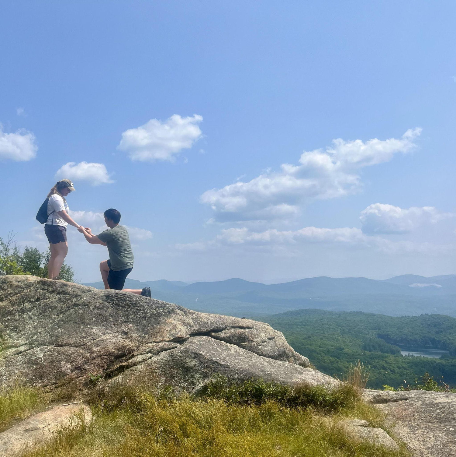 A surprise engagement on top of Mount Moxham in the Adirondacks