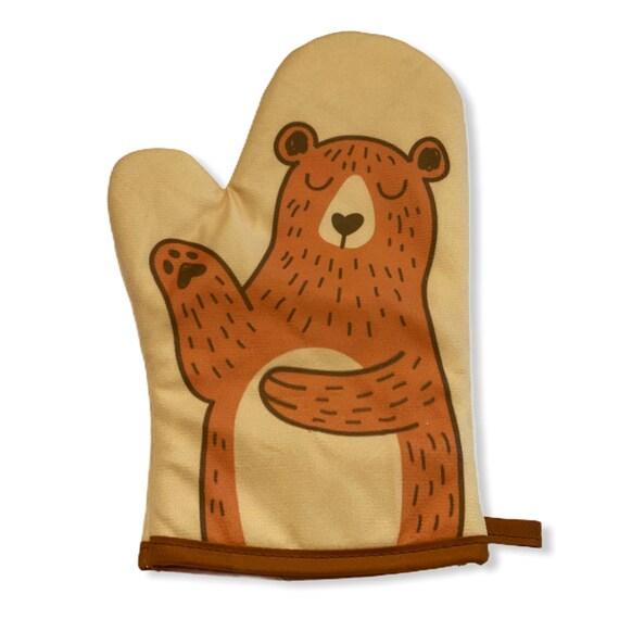 Bear Puppet Oven Mitt, Housewarming Gift, Pot Holder, Christmas Gift, Hostess Gift, Funny Oven Mitts, Baking Gifts, Bear Oven Mitts