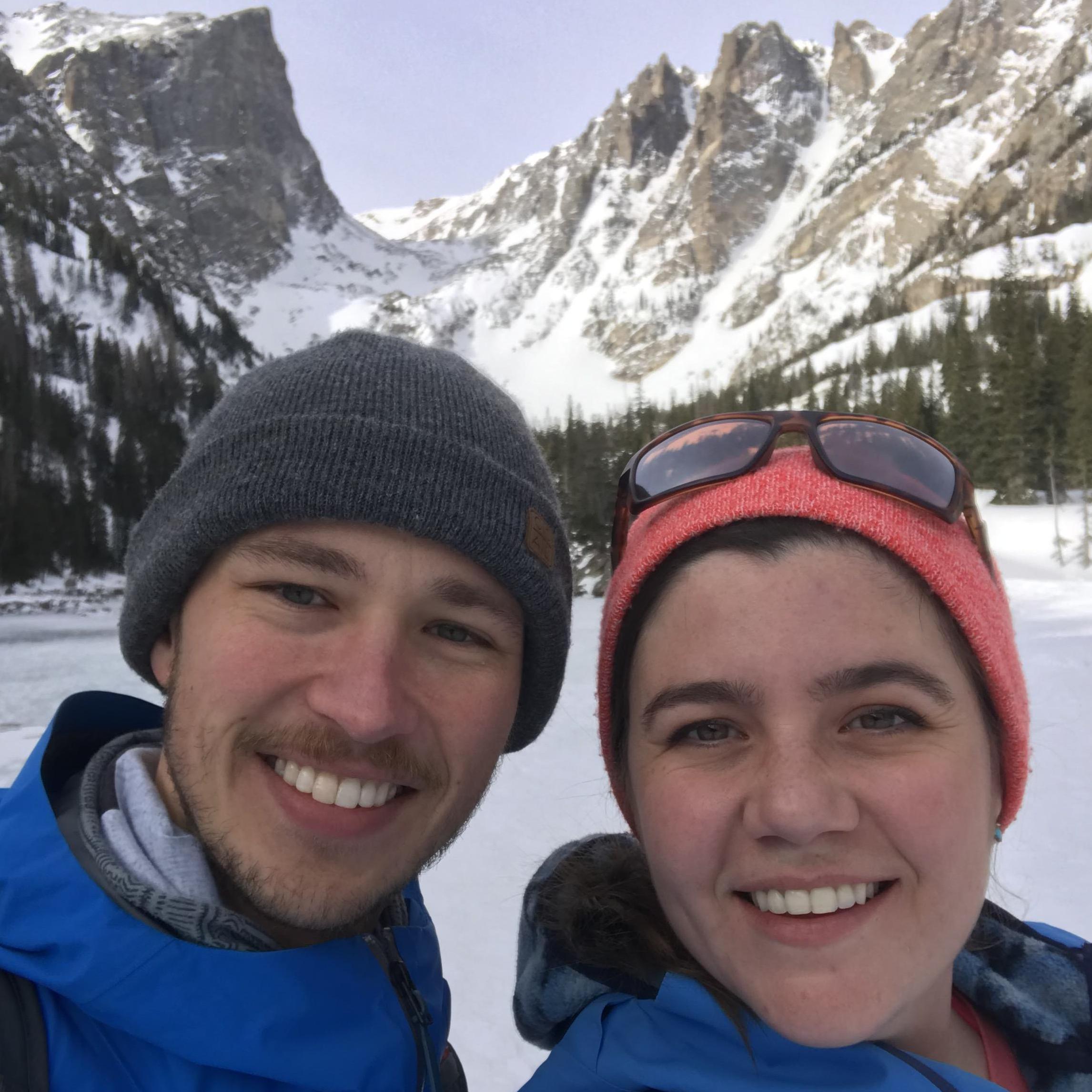 Show-shoeing up to Dream Lake in Rocky Mountain NP