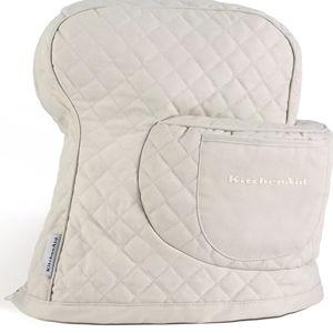 KITCHENAID Fitted Tilt-Head Stand Mixer Cover with Storage Pocket, Quilted 100% Cotton,14.4"x18"x10", Milkshake