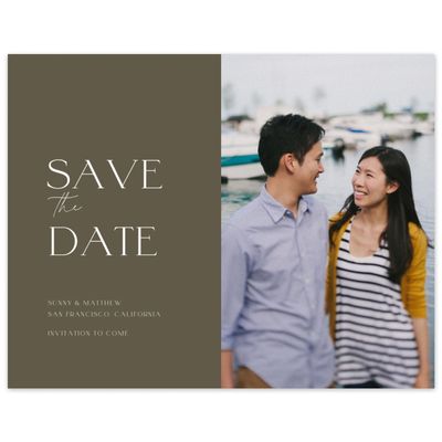 Dark Khaki, Green Wedding Digital Save the Date - Blonshine Photo