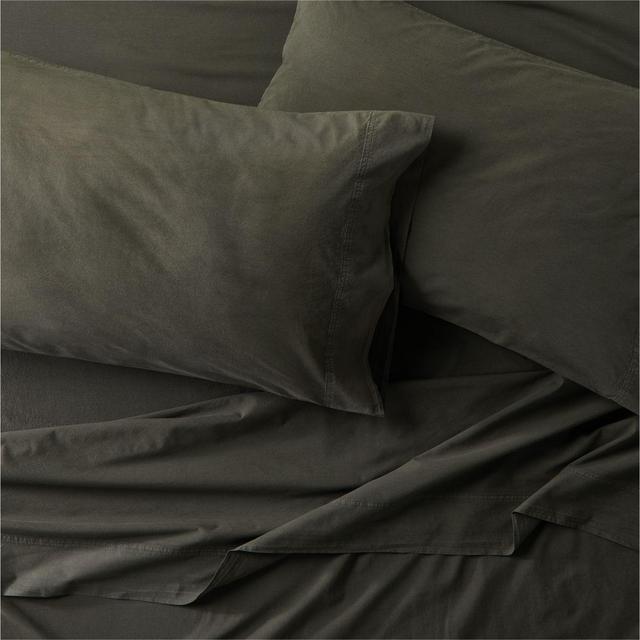 Organic Cotton Ficus Green Queen Bed Sheet Set