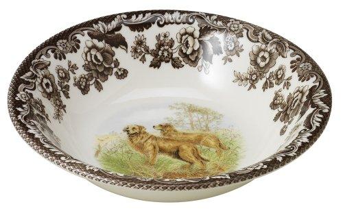 Spode Woodland Hunting Dogs Golden Retriever Cereal Bowl