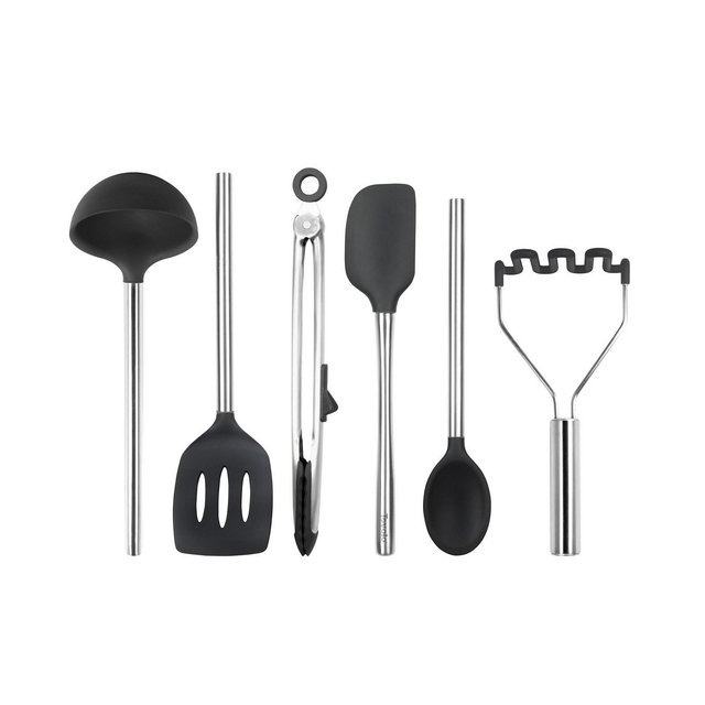 Tovolo Utensil 6-Pc. Silicone with Steel Handles Set