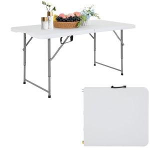 PayLessHere Folding Tables Plastic Half Portable Foldable Table for for Parties Wedding BBQ Camping, White 4 FT