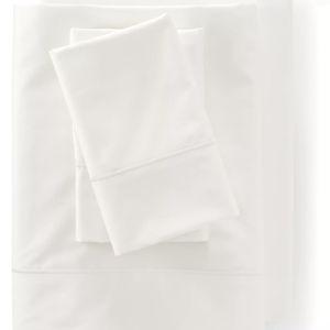 Supima Cotton Sateen Bed Sheet Set, Ivory, Queen