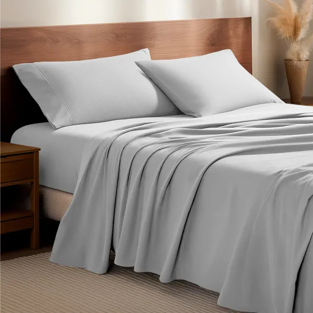 Cloud Grey Cotton Flannel Queen Sheet Set by Bare Home