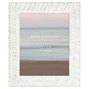 Rustic 8-Inch x 10-Inch Textured Wood Picture Frame in White