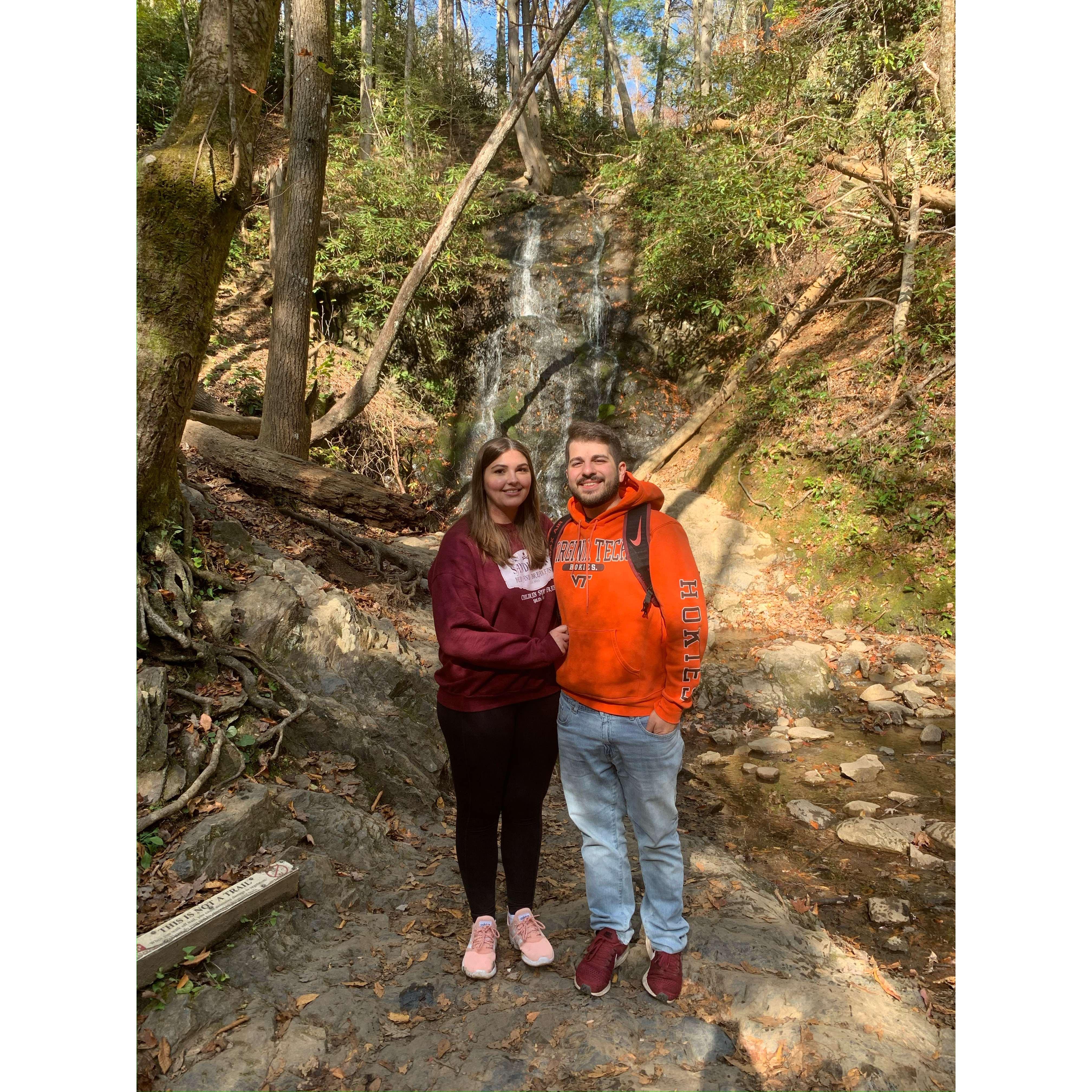 A photo from one of our many trips together; this one is taken in the Great Smoky Mountain National Park