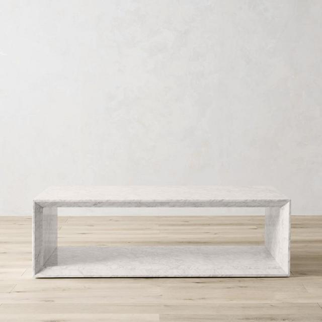 Pierre Coffee Table, White, Marble