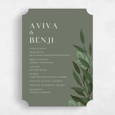 Green Ticket Wedding Program - Summerlin