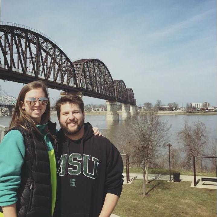 Meeting in Louisville, halfway between Chicago and Atlanta (we were long distance for 2 years!)
