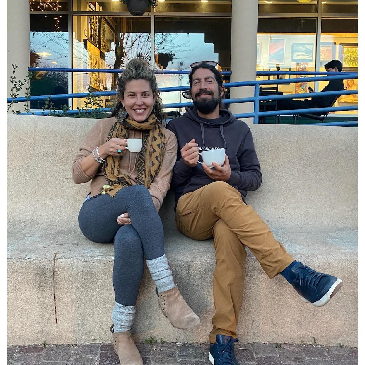 Enjoying sipping chocolate for the first time( in Taos)