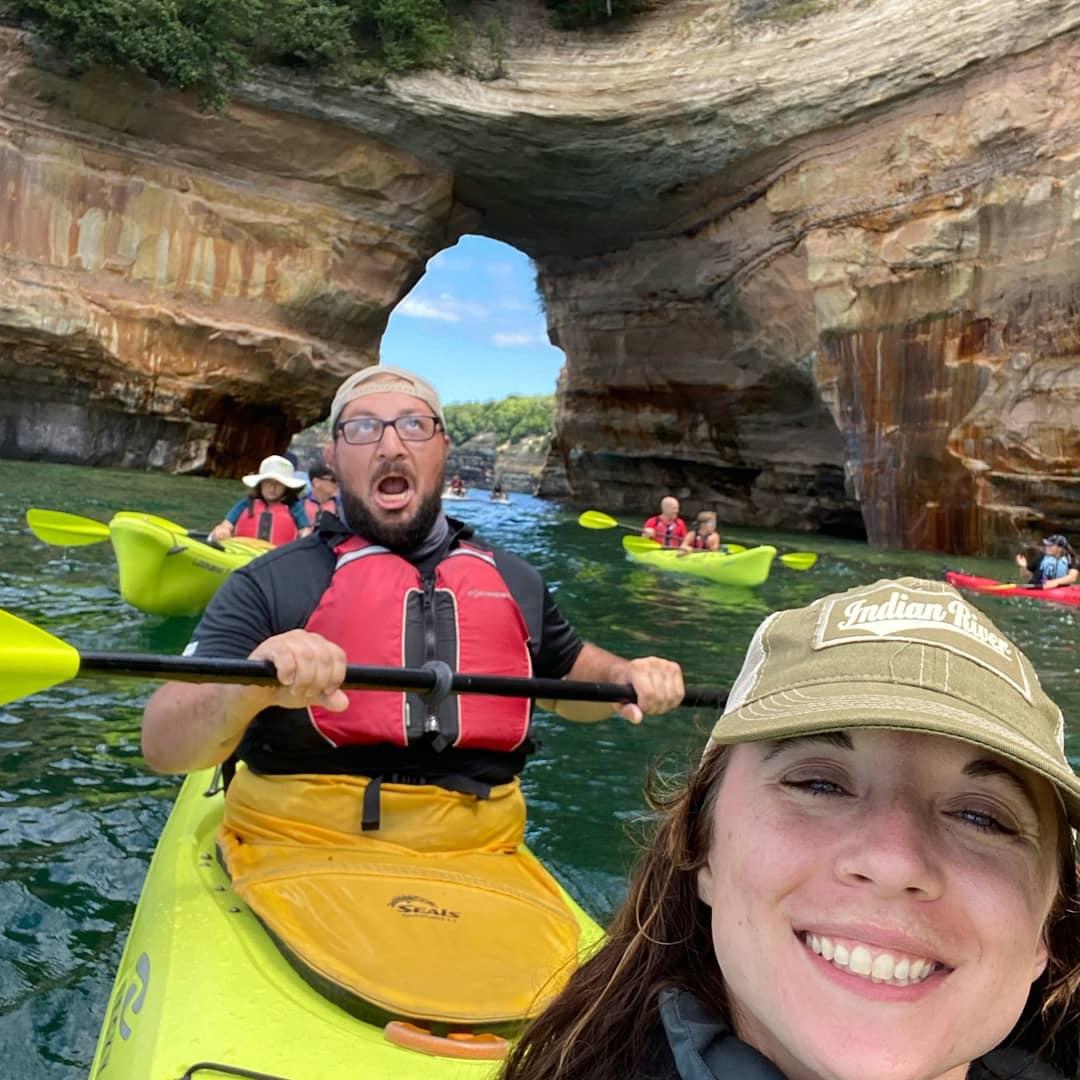 Kayaking pictured rocks