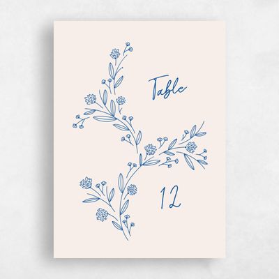 Beige Wedding Table Number - Larian