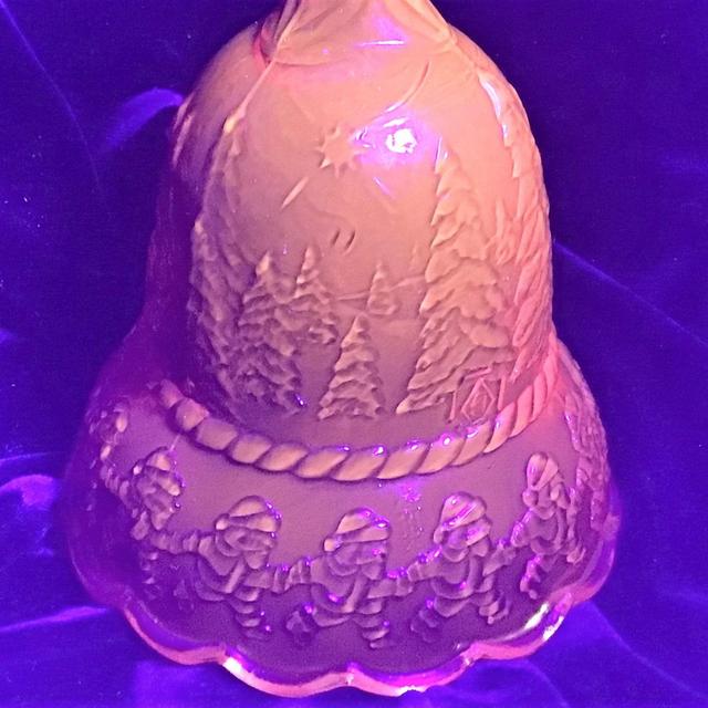Vintage Boyd Amberina Glass Bell, Cadmium...