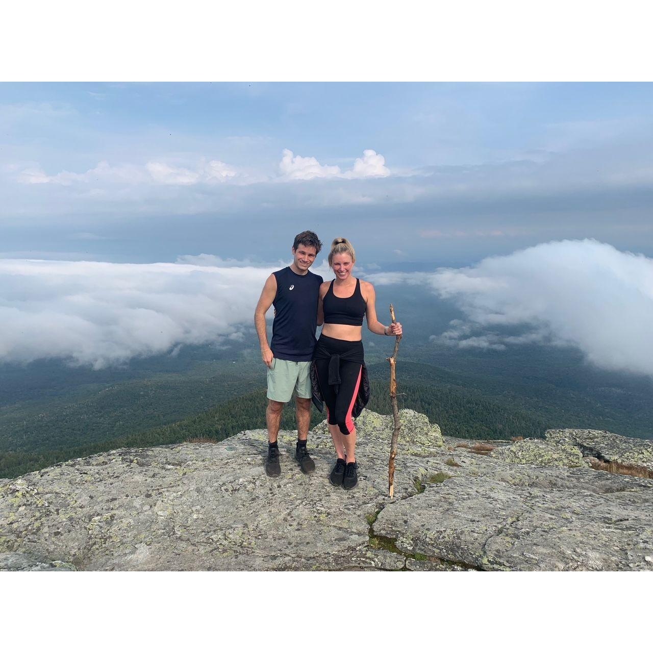 Hiking above the clouds in Vermont