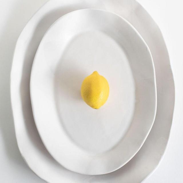 White Matte Serving Platter, Handmade...