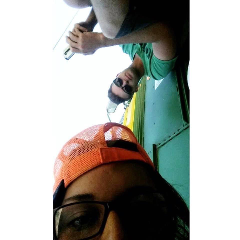 The very first photo of us EVER. We were on our lunchbreak, in a corn field somewhere