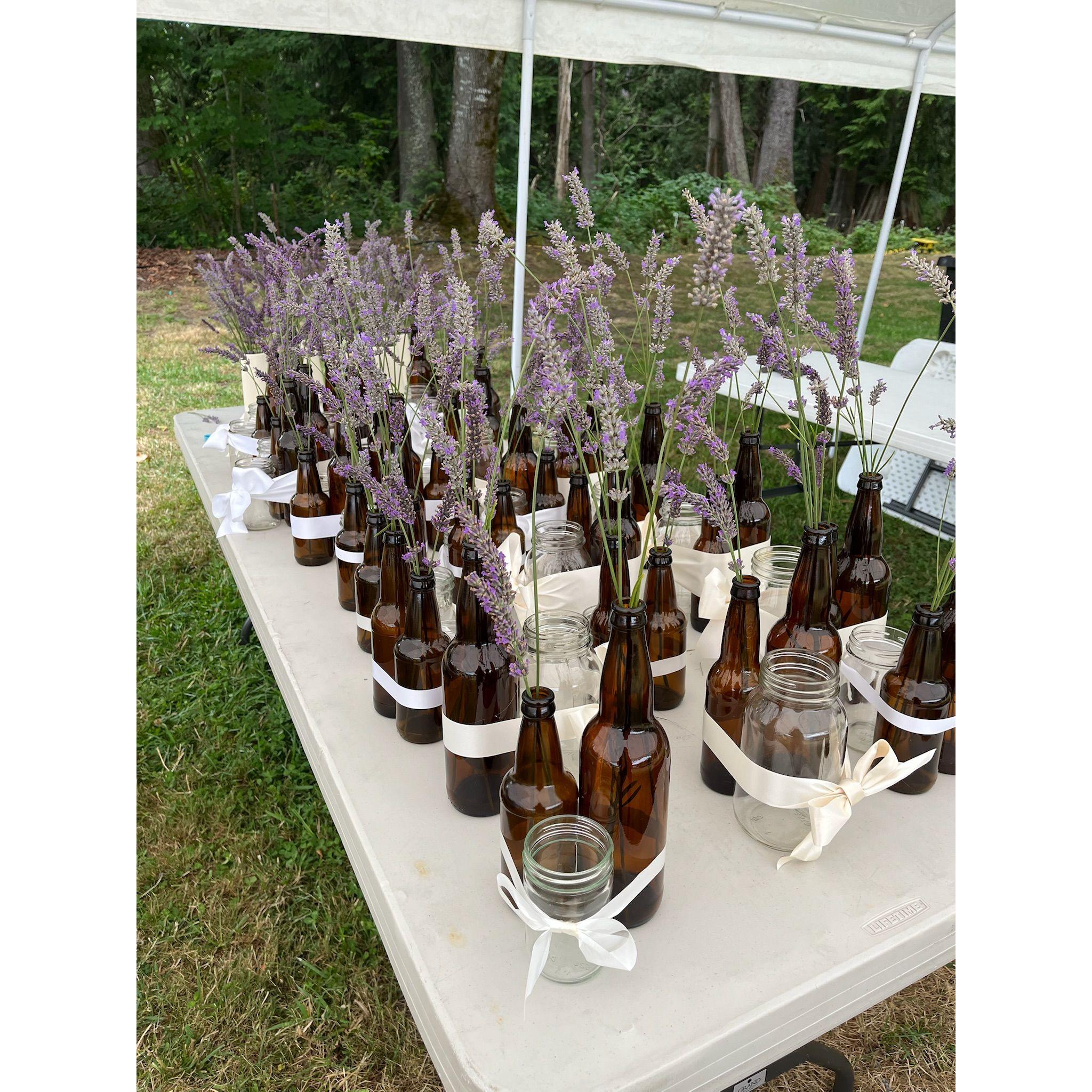 Our lavender centerpieces