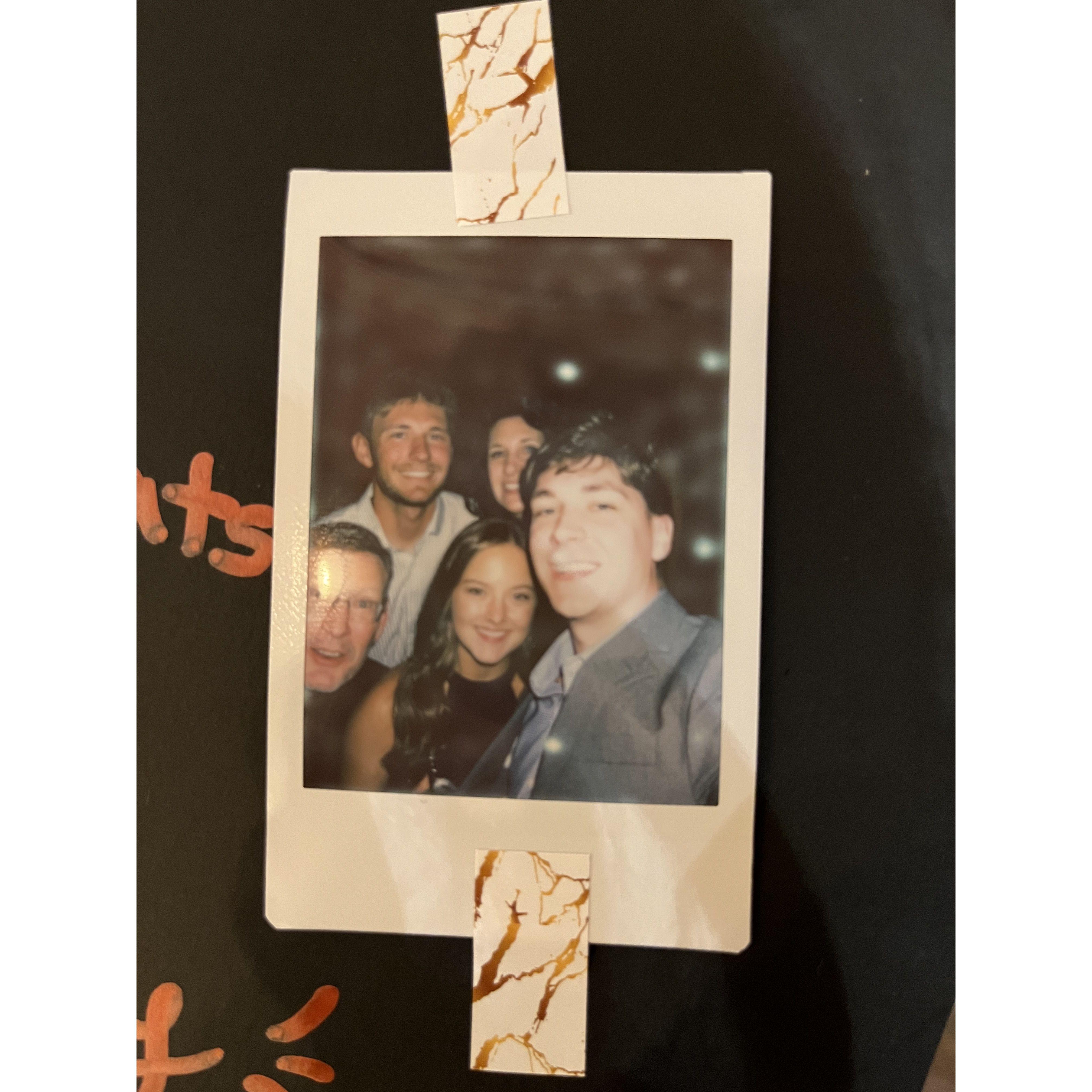 Polaroid at another wedding event with John's family!