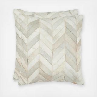 Herringbone Cowhide Pillow, Set of 2