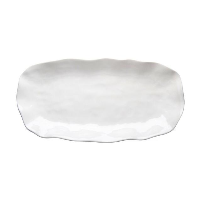 tagltd Formoso White Stoneware Oval Dinnerware Serving Tray Platter Dishwasher Safe 18.0L x 9.25W x 2.0H inches