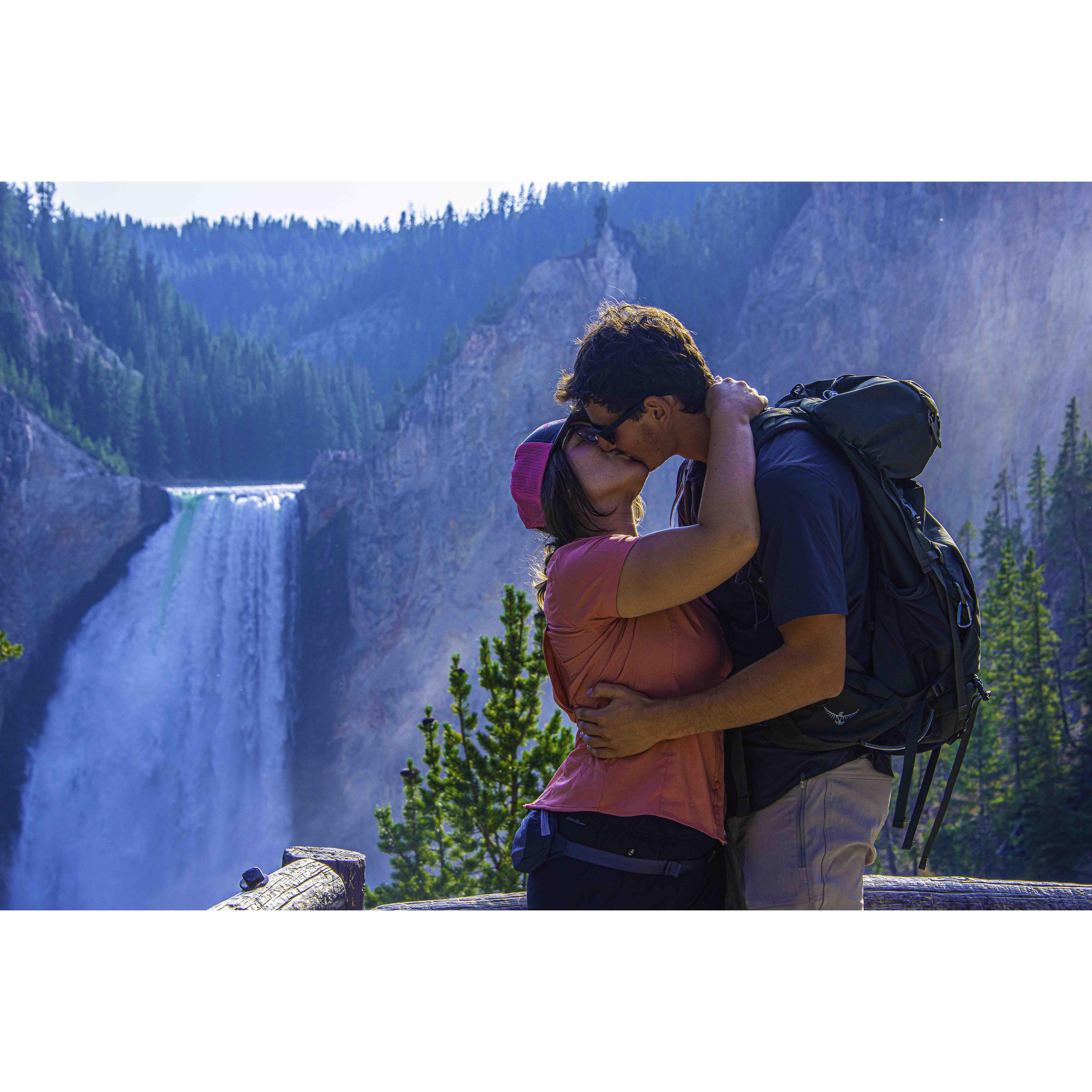 A grand kiss in the Grand Canyon of Yellowstone.
