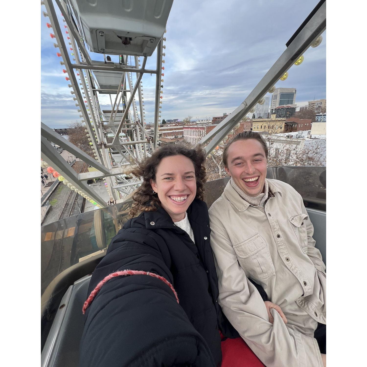 Starting new traditions of riding the ferris wheel when we visit Sacramento