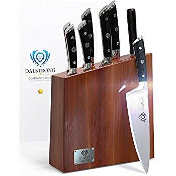 DALSTRONG Knife Set Block - Gladiator Series Acacia Wood Block Set - German HC Stainless Steel - 8 Pc