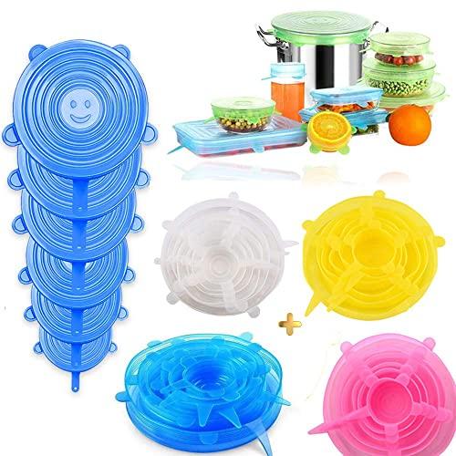 Stretch Silicone Lids 24 Pcs Food Cover, Food Covers for Bowl Covers，Various Sizes Seal Cover to Keep Food Fresh, Dishwasher & Freezer Safe