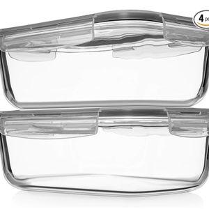 Large Glass Food Storage/ Baking Containers with Locking Lids
