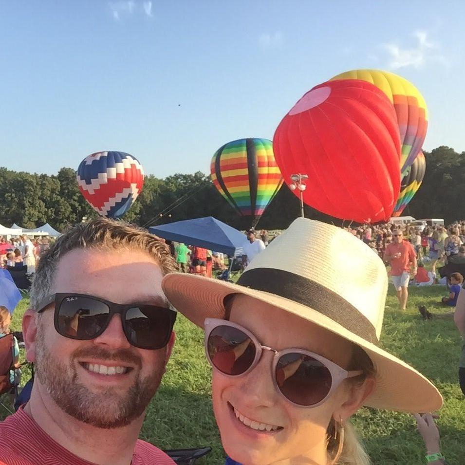 Fighting off heat stroke at the Chesapeake Bay Balloon & Wine festival with the Zinter clan.