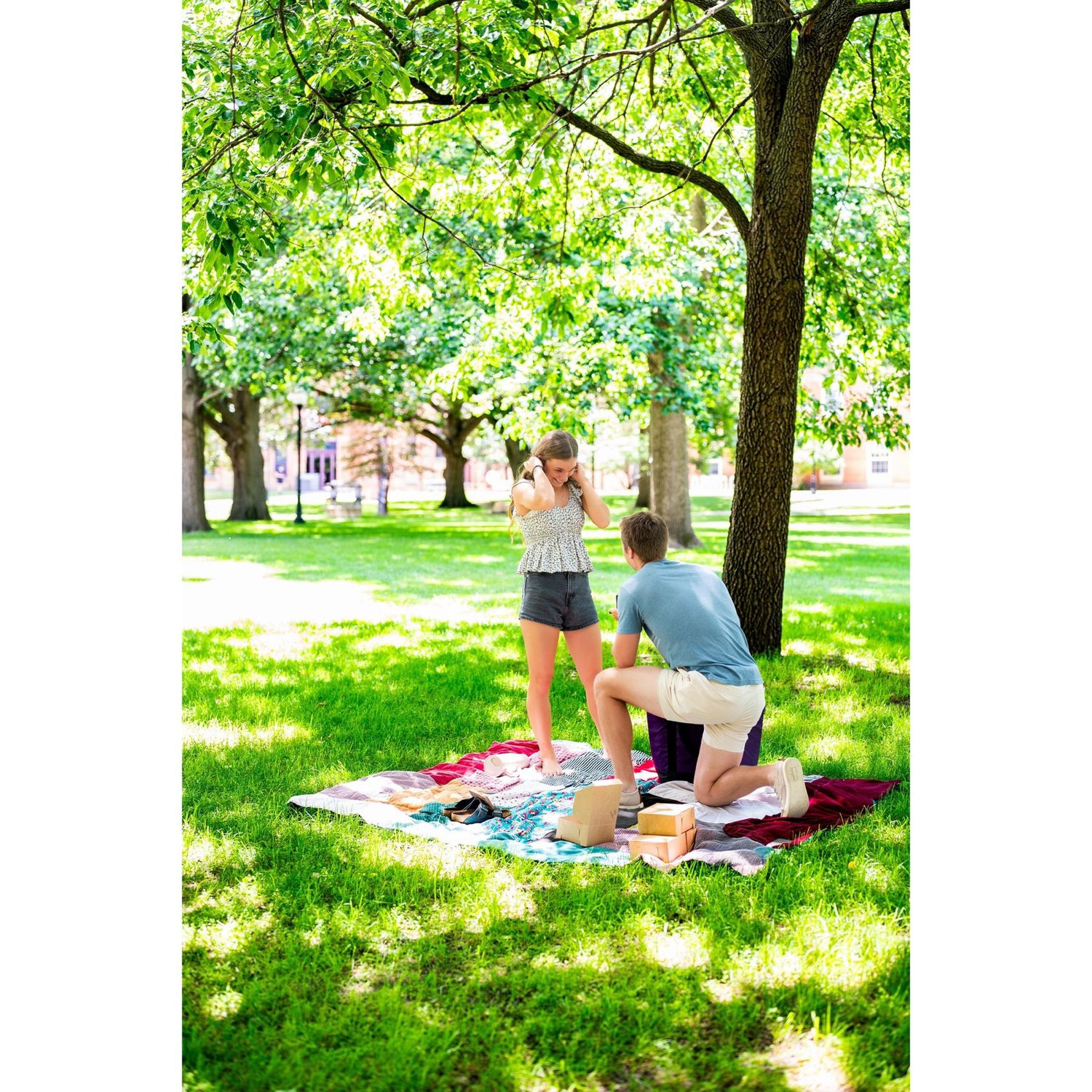 Kyler proposed on the Illinois State University Quad - the same place they had their third date when Kyler asked Taylor to be his girlfriend!