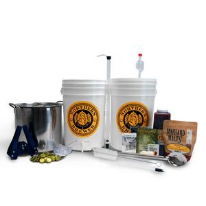 Beer Brewing Starter Set Recipe Kit and Brew Kettle (Block Party Amber)