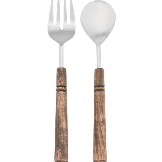 Southern LivingSpring Collection Stainless Steel Salad Server Set Dark Wood Handle