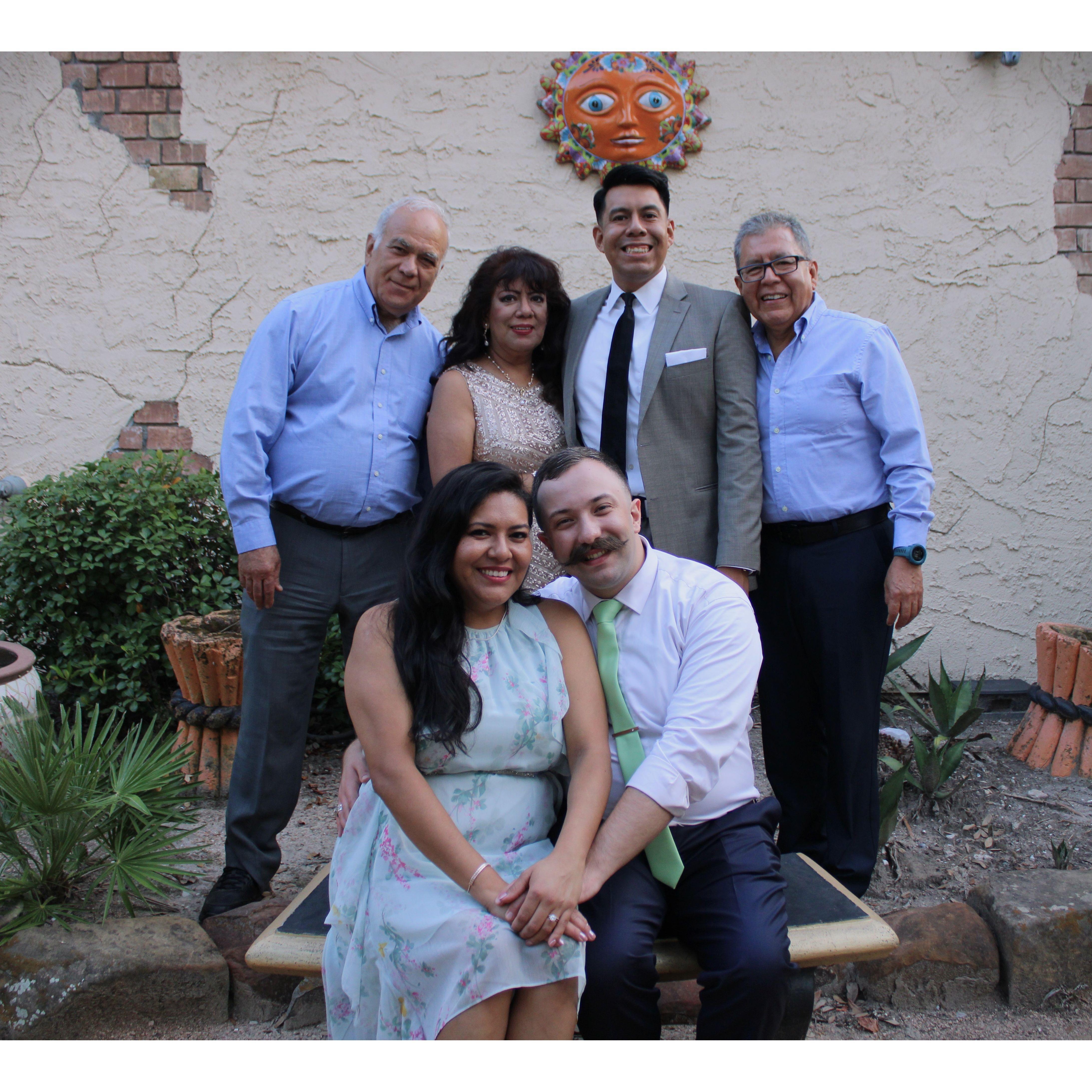 Laura and Joseph with their loved ones, celebrating their special day