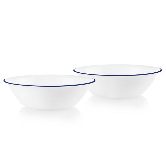 Corelle®Brilliant Blue Banded 2-quart Serving Bowls, 2-pack