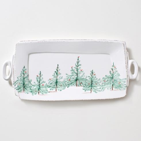 VIETRI Lastra Holiday Handled Rectangular Platter