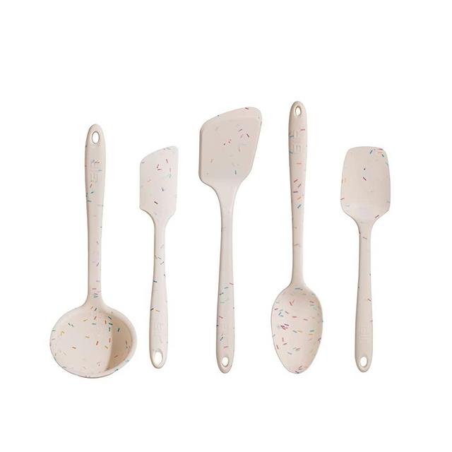 GIR: Get It Right Premium Silicone 5 Piece Utensil Set - Non-Stick Heat Resistant Kitchen Cooking and Serving Utensils - Silicone Spatula, Flip/Turner, and Spoonula - Sprinkles