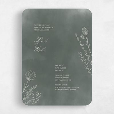 Green Rounded Wedding Invitation - Dubuque Bloom