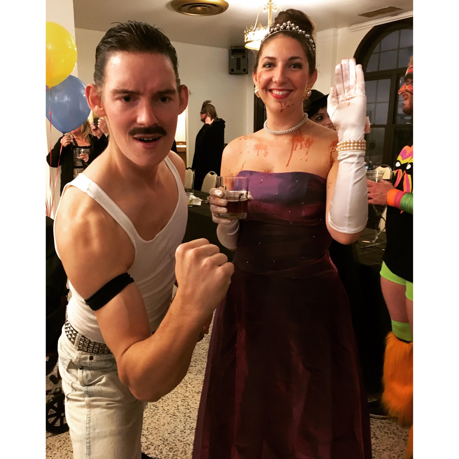 Freddy Mercury & a Killer Queen celebrating our friend's wedding, Halloween 2015