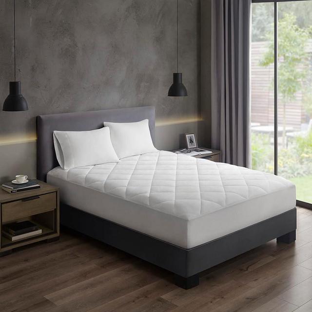 Sleep Philosophy HeiQ Temperature Regulating Mattress Pad, Waterproof Bedding Diamond Quilted Design, Thermoregulation Bed Cover, All Around Elastic Deep Pocket, Machine Washable Queen White