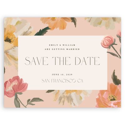 Peach, Orange Wedding Digital Save the Date - Ashling Landscape