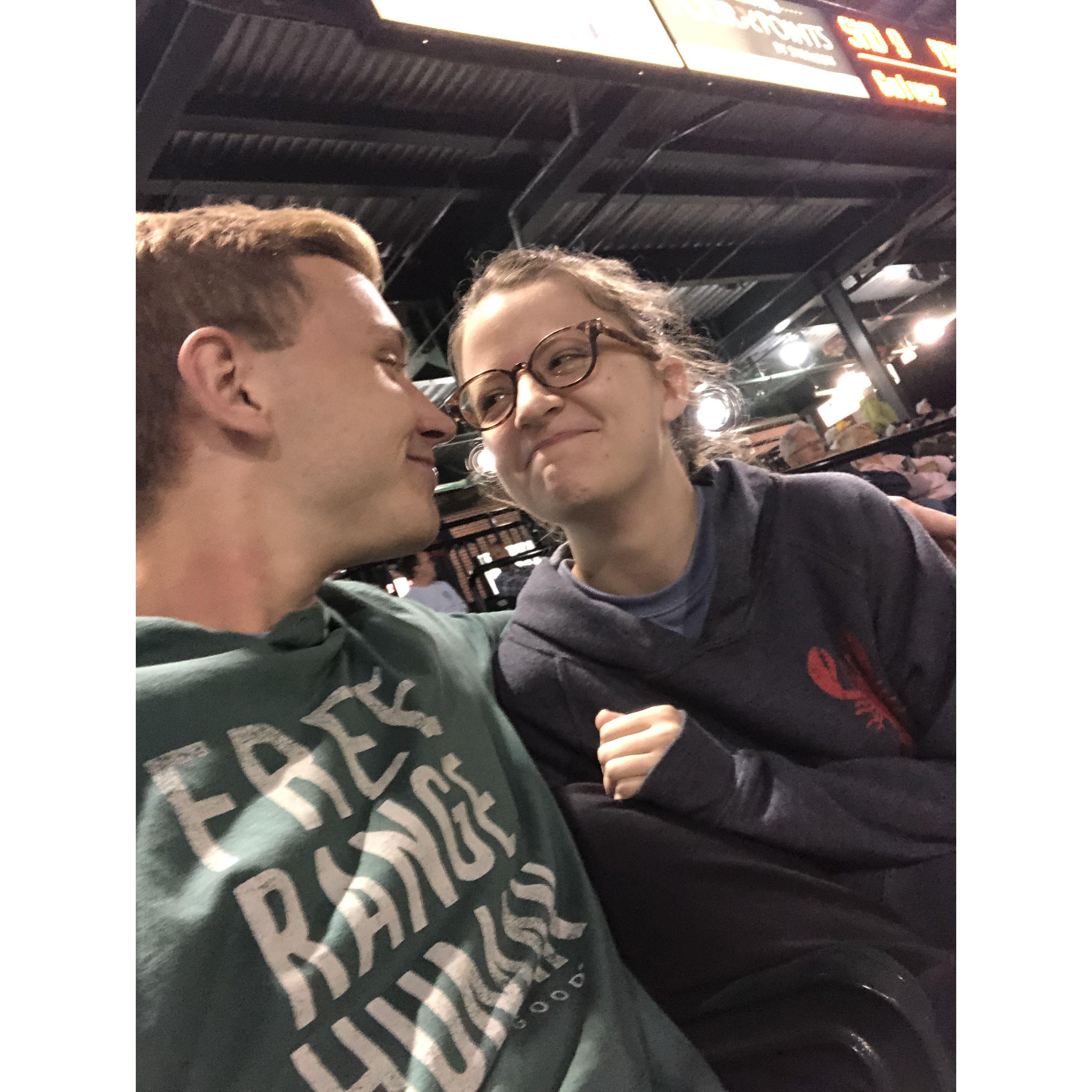 At a baseball game in York.