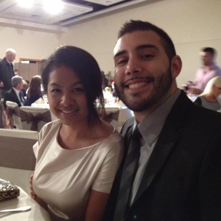 At Chris's friends, Matt & Cassie's, wedding.  (October 2012)