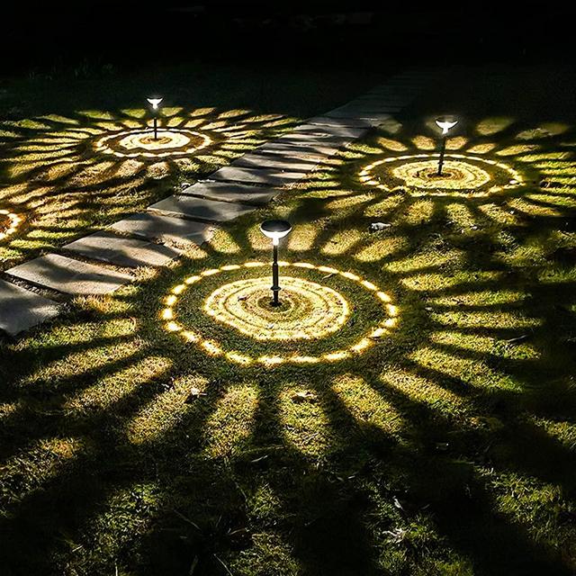 Bright Solar Pathway Lights 4 Pack,Warm White/Cool White LED Solar Lights Outdoor,IP67 Waterproof Solar Path Lights,Solar Powered Garden Lights for Walkway Yard Backyard Lawn Landscape Lighting Decor